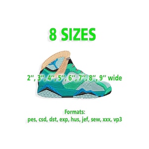 Sneaker Embroidery designs, Sport shoes embroidery design. Multiple Sizes and Formats included. INSTANT DOWNLOAD