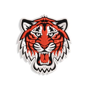 Tiger Embroidery designs, Tiger face embroidery design. Multiple Sizes and Formats included. INSTANT DOWNLOAD