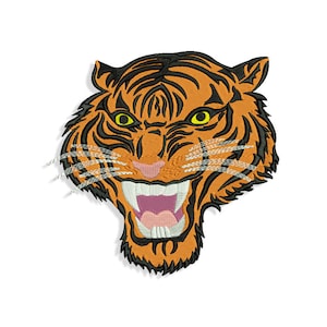 Tiger Embroidery designs, Tiger face embroidery design. Multiple Sizes and Formats included. INSTANT DOWNLOAD