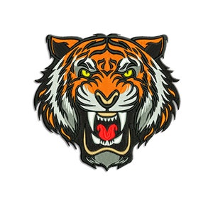 Tiger Embroidery designs, Tiger face embroidery design. Multiple Sizes and Formats included. INSTANT DOWNLOAD
