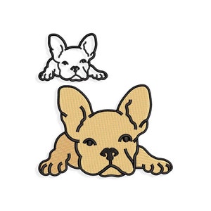 French bulldog Embroidery designs, french bulldog dog embroidery design and applique. Multiple Sizes and Formats included. INSTANT DOWNLOAD
