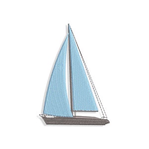 Sailboat Embroidery designs, boat embroidery design. Multiple Sizes and Formats included. INSTANT DOWNLOAD