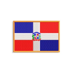 Flag of the Dominican Republic Embroidery designs, Dominican flag embroidery design. Multiple Sizes and Formats included. INSTANT DOWNLOAD