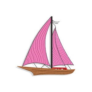 Sailboat Embroidery designs, boat embroidery design. Multiple Sizes and Formats included. INSTANT DOWNLOAD