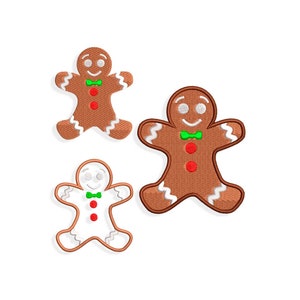 Christmas Embroidery designs, Gingerbread Man embroidery design. Multiple Sizes and Formats included. INSTANT DOWNLOAD