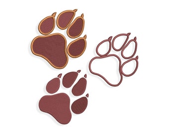 Footprint Embroidery designs, paw print embroidery design. Multiple Sizes and Formats included. INSTANT DOWNLOAD
