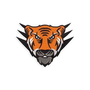 Tiger Embroidery designs, Tiger face embroidery design. Multiple Sizes and Formats included. INSTANT DOWNLOAD