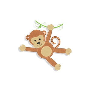 Baby Monkey Embroidery designs, monkey embroidery design. Multiple Sizes and Formats included. INSTANT DOWNLOAD