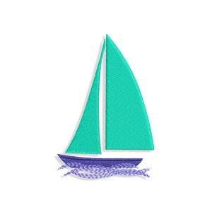 帆船の刺繍デザイン、ボートの刺繍デザイン。複数のサイズと形式が含まれています。すぐにダウンロード