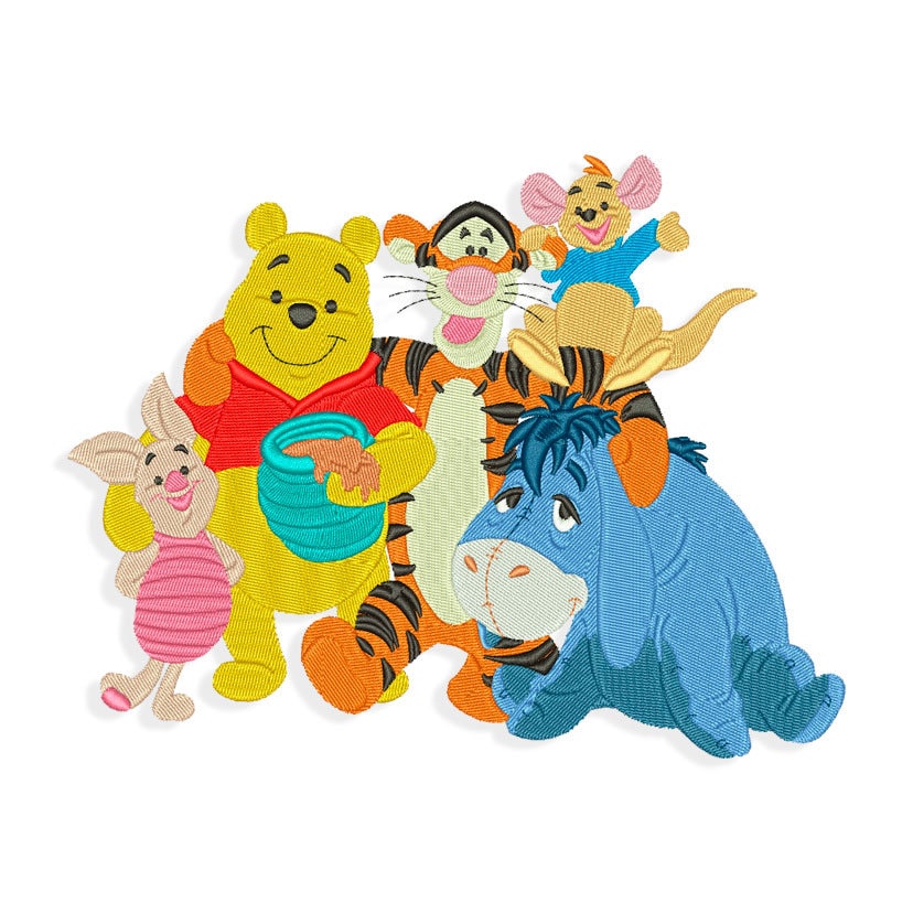 Bear and friends Embroidery designs, pooh embroidery design. Multiple Sizes and Formats included. INSTANT DOWNLOAD