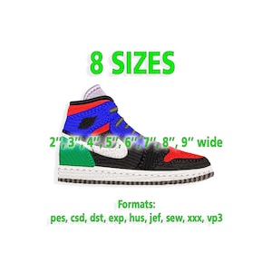 Sneaker Embroidery designs, Sport shoes embroidery design. Multiple Sizes and Formats included. INSTANT DOWNLOAD