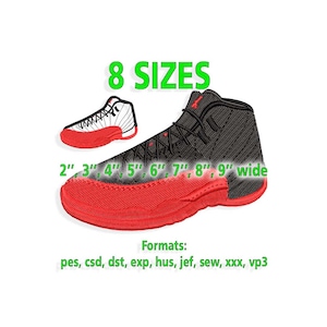 Sneaker Embroidery designs, Sport shoes embroidery design. Multiple Sizes and Formats included. INSTANT DOWNLOAD