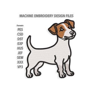 Jack russell Embroidery designs, jack russell dog embroidery design files. Sizes 2&quot;, 3&quot;, 4&quot;, 5&quot;, 6&quot;, 7&quot;, 8&quot; and Multiple formats included.