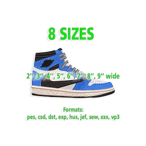 Sneaker Embroidery designs, Sport shoes embroidery design. Multiple Sizes and Formats included. INSTANT DOWNLOAD