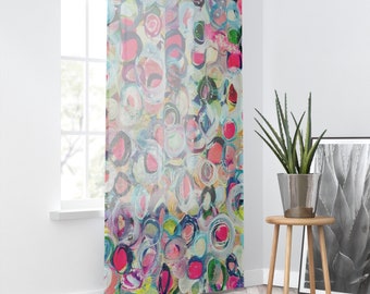 Flower Power Window Curtain, Home Décor