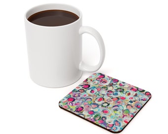 Perfect Mother's Day Gift, Flower Power Cork Back Coaster, Dining Fashion Collection