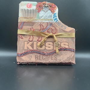 2009 Hershey's Kisses Recipe Book | Altered Book | Upcycled Chocolate Cookbook | Unique Handmade Keepsake