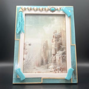 Turquoise Colored Inlaid 4x6 Picture Frame | Southwestern Home Decor | Housewarming Gift | Wedding Present