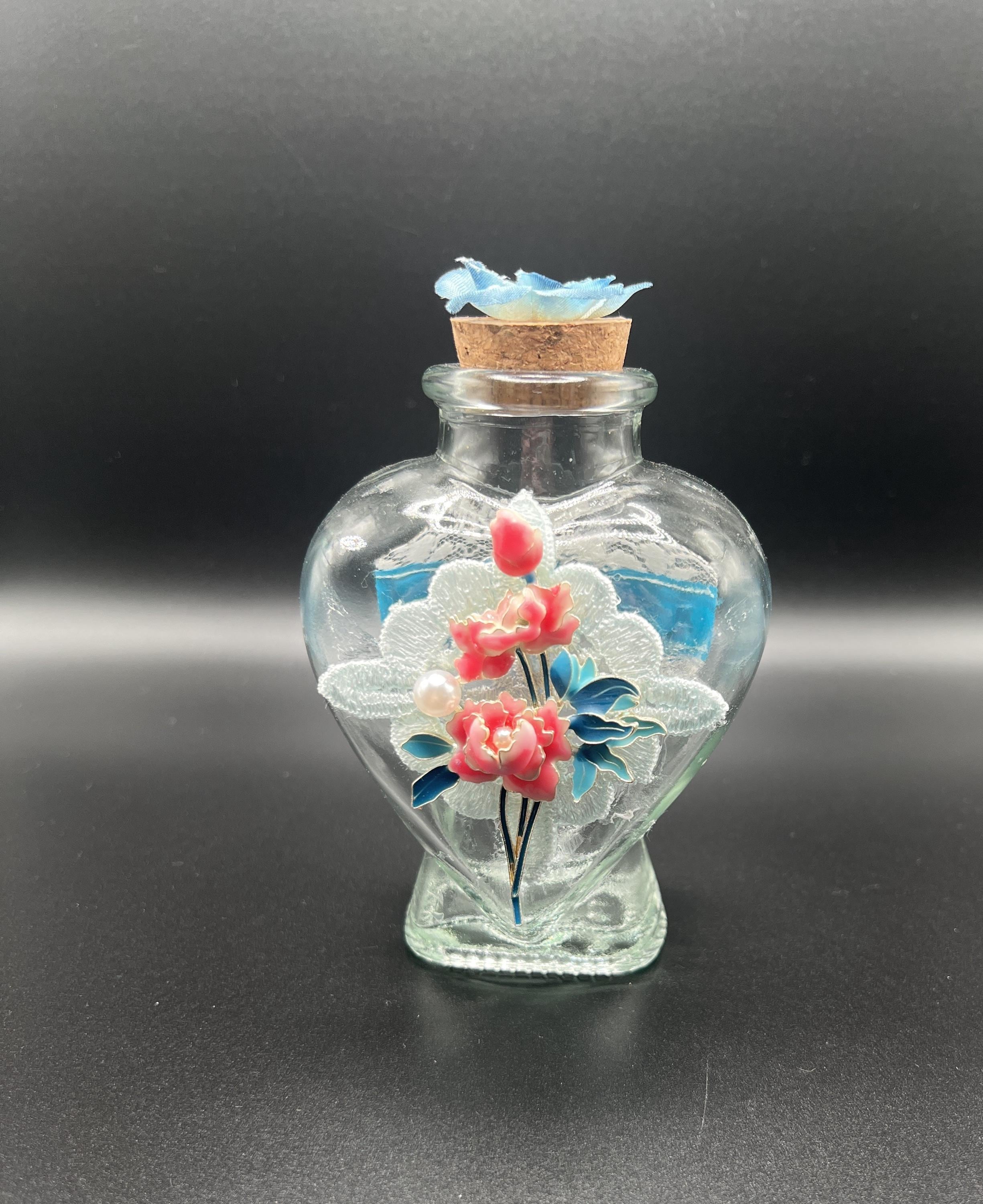 Vintage Blue Heart Shaped Bottles - Etsy
