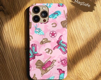 Western Cowgirl Phone Case: Magsafe Compatible, Cowboy Boots & Hats