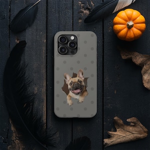 French Bulldog Phone Case: Playful Polka Dot Design, Tough Protection
