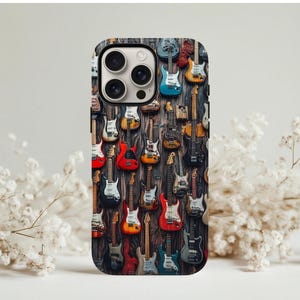 Custodia per telefono a forma di chitarra: regalo di musica rock per musicisti