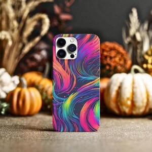 Vibrant Cosmic Color Swirl Tough Magnetic Phone Case - Colorful Abstract Design Bold iPhone Compatible 14/15/16,  Pro 14/15/16, Max 14/15/16