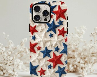 Red White Blue Star Phone Case: Patriotic iPhone Cover