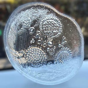 Vintage Pressed Glass Bowl - Dalom Series by Göran Wärff - Kosta Boda, Sweden 1970s