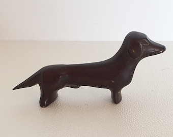 Miniatura de bronce Dachshund / Weiner - Estilo modernista de los años 50