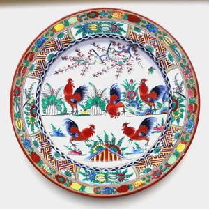 【ポルトガル伝統陶器】手描き 絵皿 2枚セット テラコッタ 飾り皿 雄鶏 インテリア小物 【ポルトガル伝統陶器】手描き 絵皿 2枚セット