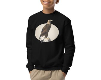 Youth Golden Eagle Graphic Sweatshirt - Trendy and Warm Crewneck - Must-Have for Young Nature Lovers - Thoughtful Gift Idea