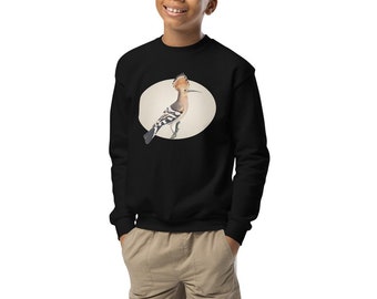 Youth Hoopoe Graphic Sweatshirt - Trendy and Warm Crewneck - Must-Have for Young Nature Lovers - Thoughtful Gift Idea