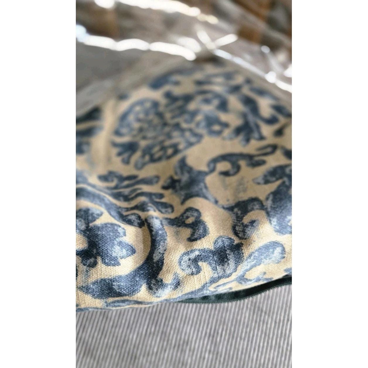 Rare Vintage 90s Ralph Lauren the Landing Blue Damask King Dust Ruffle ...