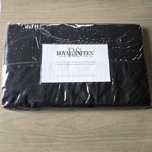 VTG Royal Sateen by Kitan Black 100% Egyptian Cotton 410 TC King Flat Sheet-NEW