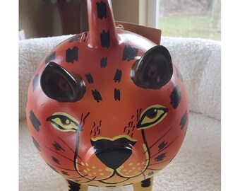 Vintage Tiffany & Co Ceramic Hippo Bank From 1977, Chocolate Brown