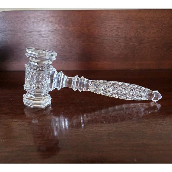 Waterford Crystal Large 8" Gavel Paperweight-Auctioneer-Lawyer-Judge-President