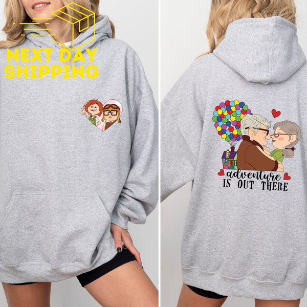 Disney Carl And Ellie Adventure Is Out There Sweatshirt, Personalized Couple Hoodie,Disney Honeymoon Gifts, Disney Couple Tee,Disney T Shirt