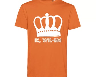 Koningsdag festival t-shirt oranje  - Ik wil-em uniseks