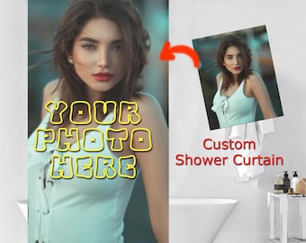 Custom Photo Polyester Shower Curtain – Personalized Bathroom Decor