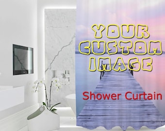 Custom Shower Curtain - Personalized Photo Backdrop, Bathroom Decor, UV Resistant Waterproof