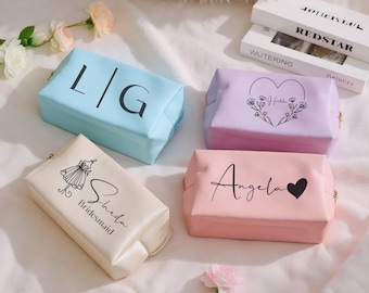 Custom Name Cosmetic Bag – Bridesmaid Gift, Personalized Makeup Bag