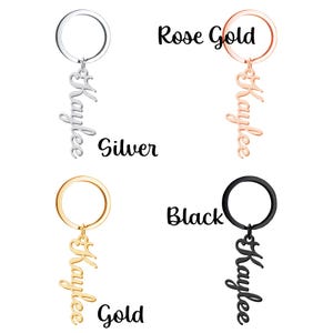 Laser Cut Name Key Ring - Stainless Steel Keychain, Custom Engraved Key ...