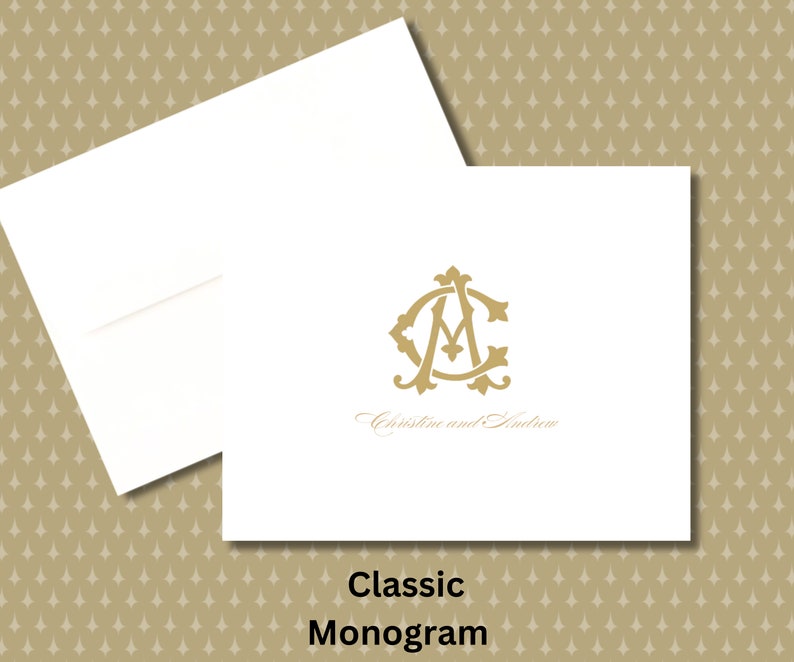 Elegant Intertwined Monogram Stationery Set: Personalized Note Cards - Etsy