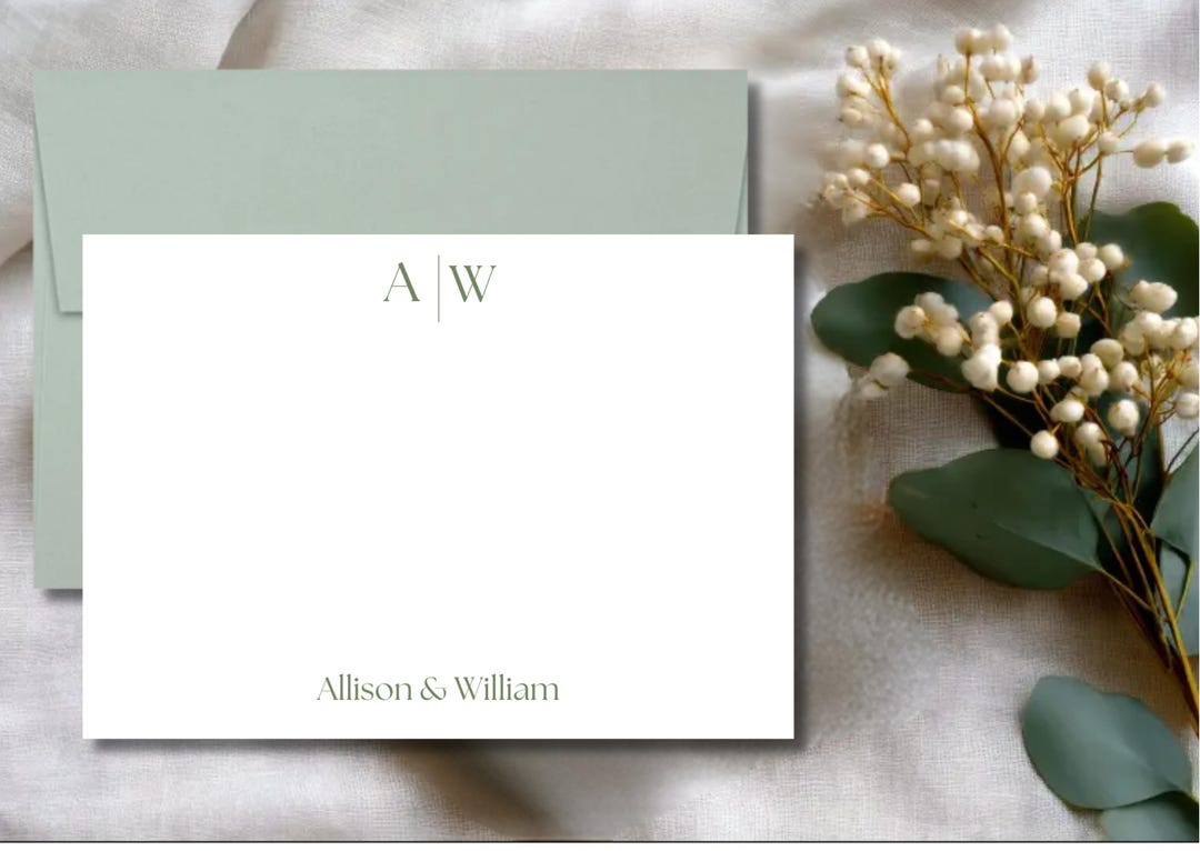 Simple and Elegant Couples Note Card Set. Engagement, Wedding, Thank ...