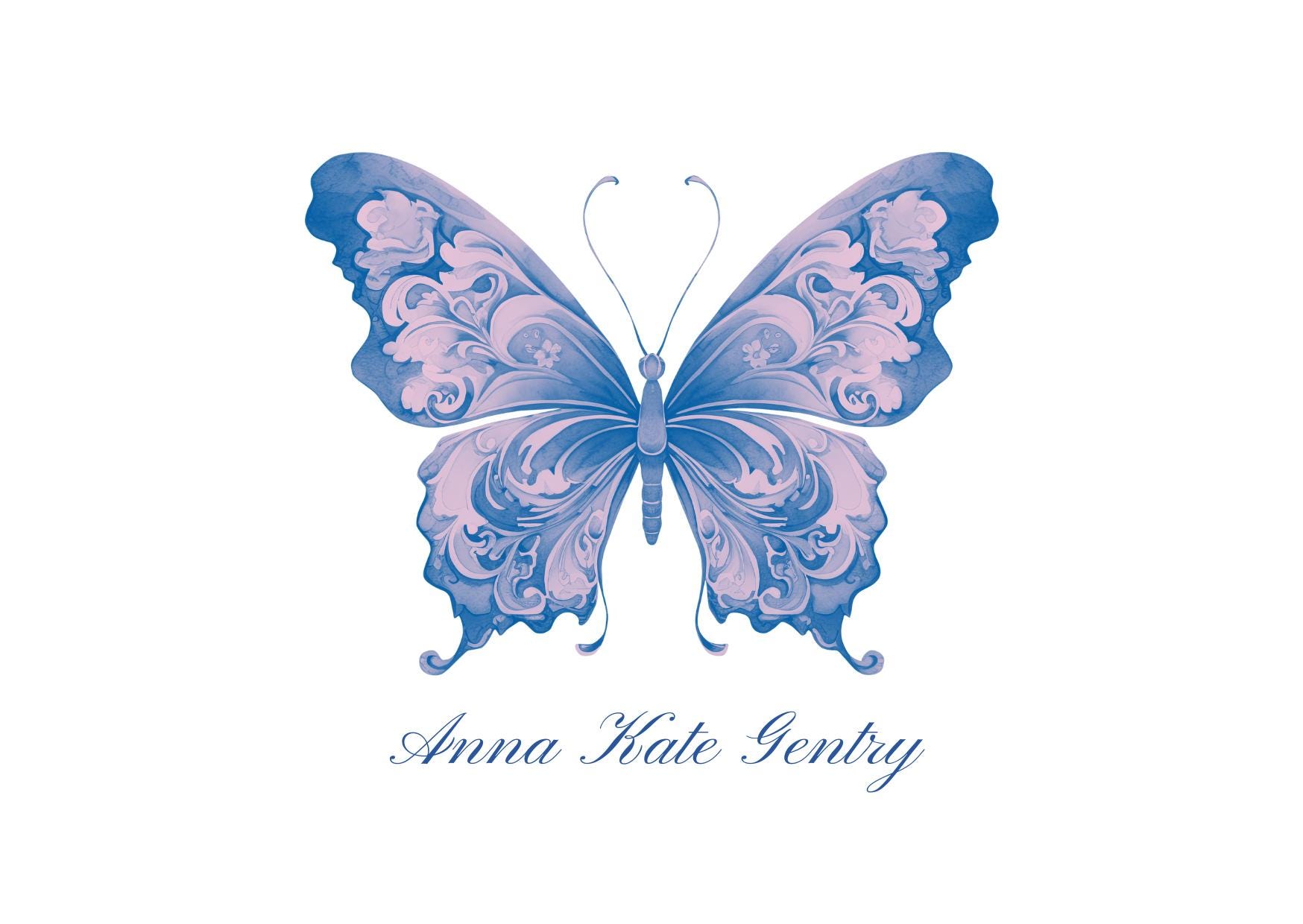 Personalized Butterfly Stationery Set: Watercolor Note Cards With ...