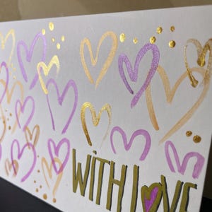Grußkarte Liebe - selbstgemalt - Herz - Muttertag - Valentinstag - mit Umschlag