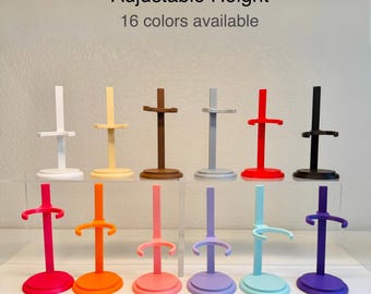Display Stand for 6-7 Inch Plush Dolls – Adjustable Display Stand for Sitting & Standing Dolls. Bundle and Save