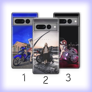 Anime Motorfiets 9 Telefoon Case Cover Voor Google Pixel 6 6A 7 7A 8 8A 9 9A Pro XL Modellen Racefiets Cartoon Karakter Moto GP Hot Biker