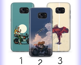 Funda para teléfono con diseño de moto de anime para Samsung Galaxy S5 S6 S7 S8 S9 Edge Plus LTE NEO Models, moto de carreras, personaje de dibujos animados, Moto GP, motociclista atractivo.